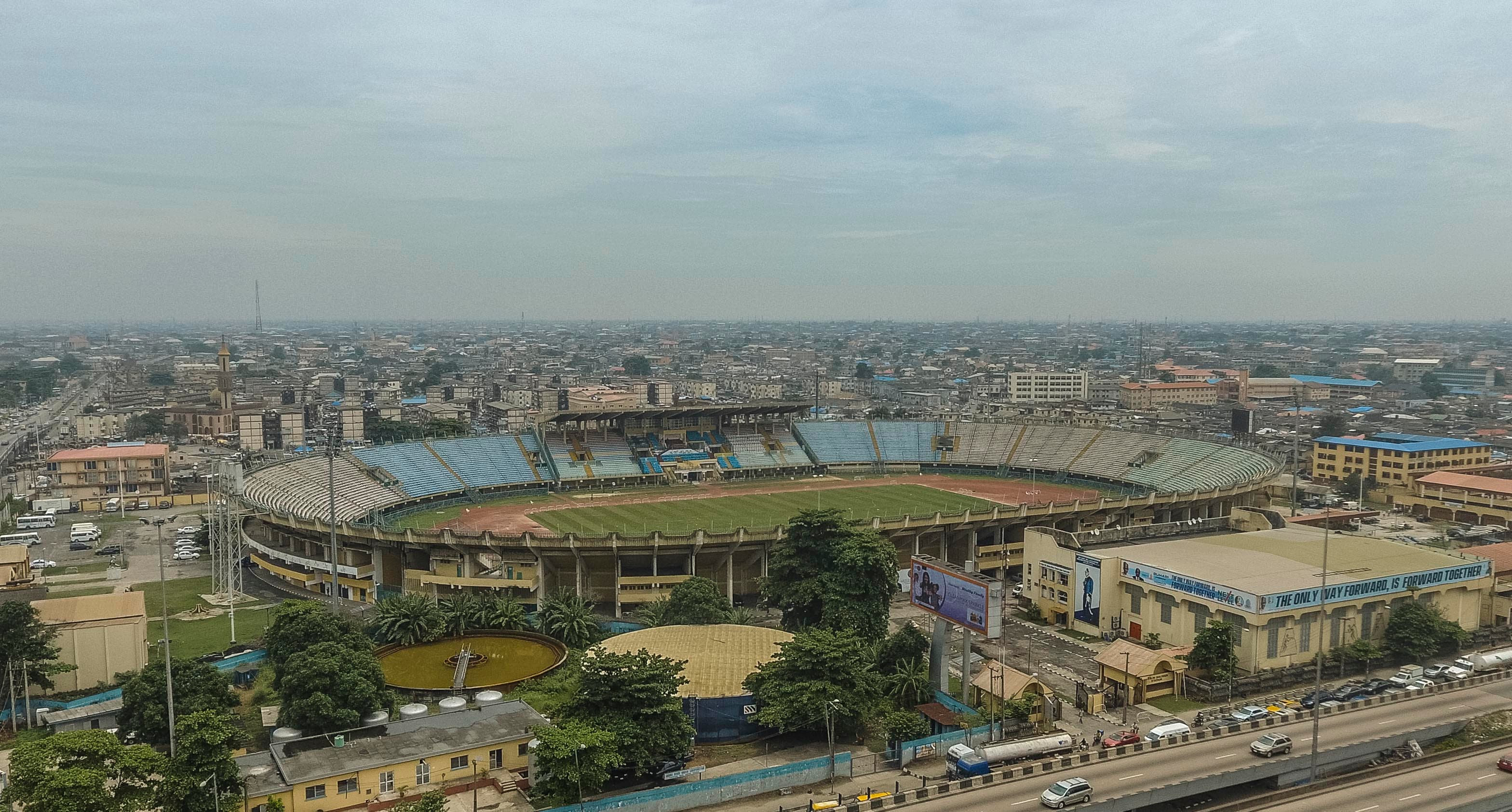 Teslim Balogun Stadium finish line and fan zone
