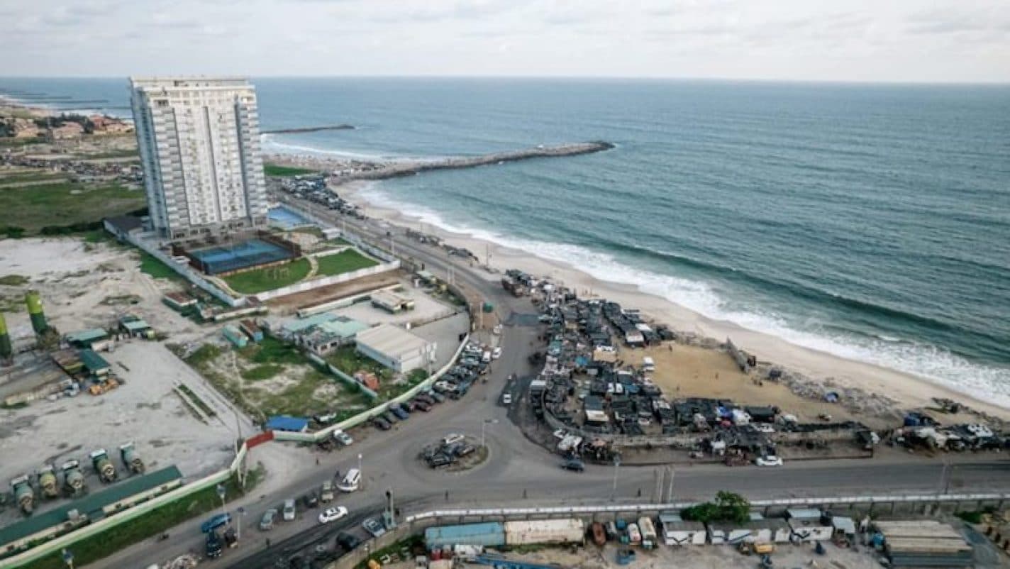 Aerial view of the Lagos coastal corridor